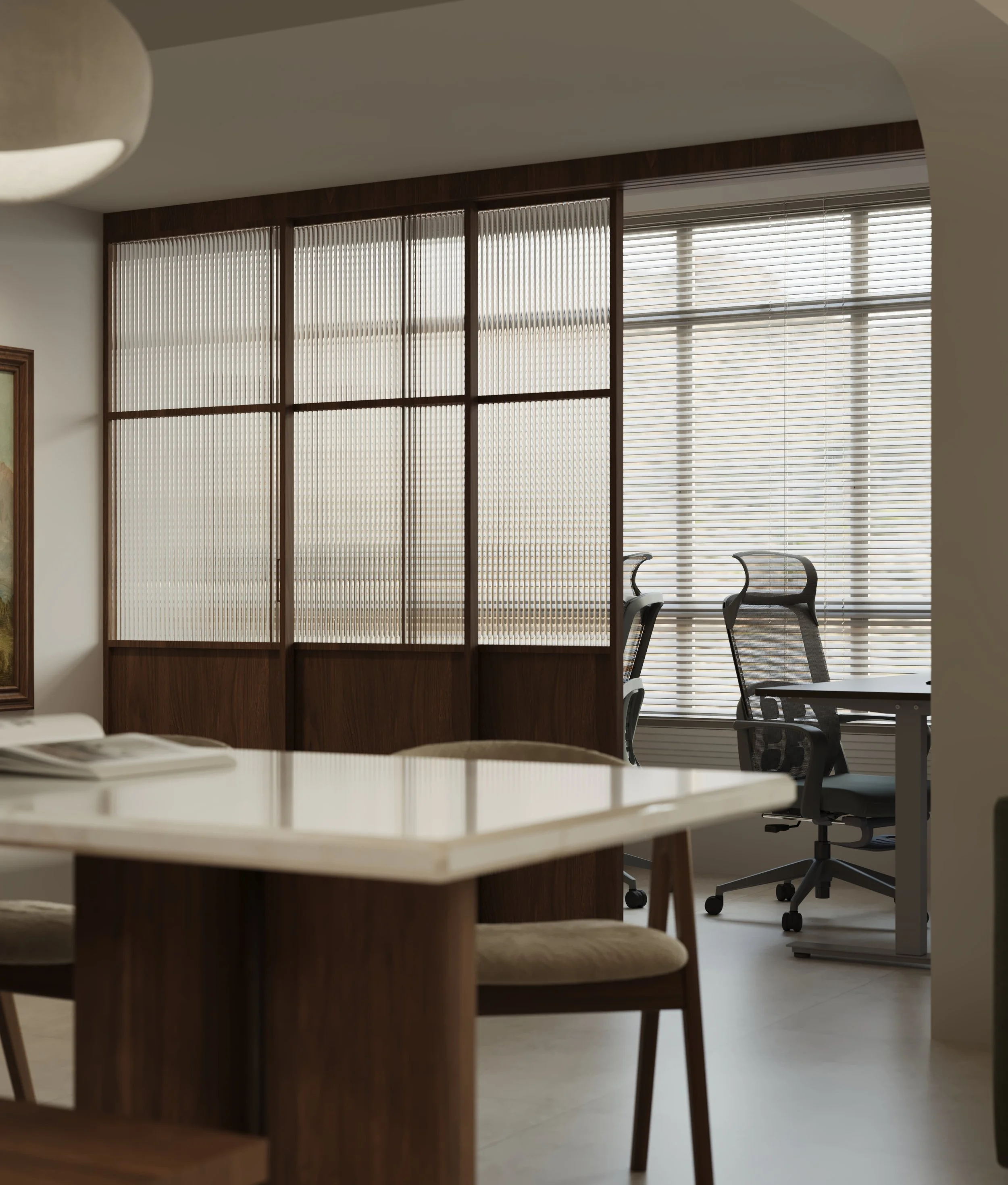 Experience timeless elegance with this mid-century modern BTO by Built Different Studio, featuring warm walnut tones and vibrant green accents. Designed for modern Singapore living, the space blends classic style with contemporary comfort, creating a