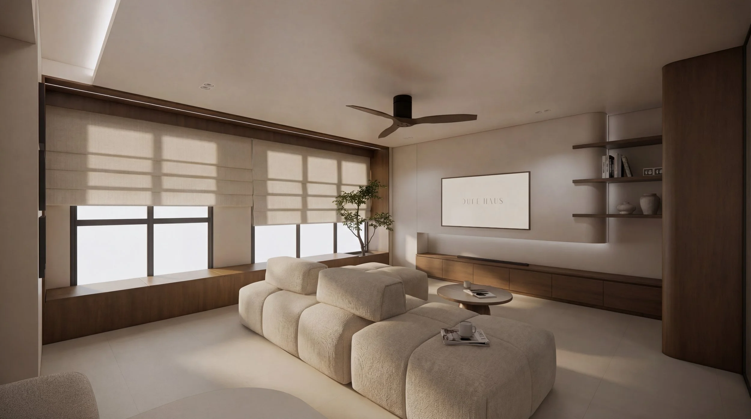 Explore this modern Japandi home designed by Built Different Studio in Singapore. Featuring open, welcoming spaces, natural textures, and greenery, this interior blends minimalism with warmth—perfect for homeowners who love to host.