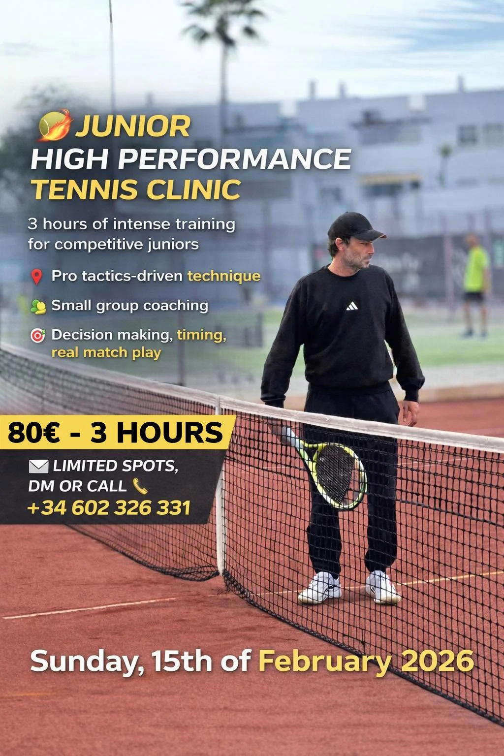 High Performance Tennis Clinic Sunday 15th of February 2026