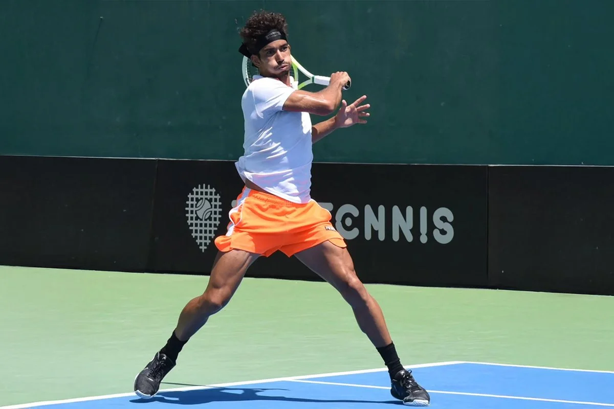 Moez Echargui Forehand at the Crete Open 2025