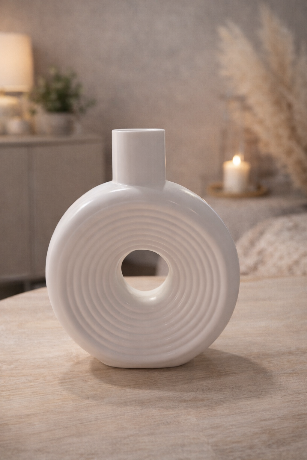 Sculptural ring vase handmade in Connecticut