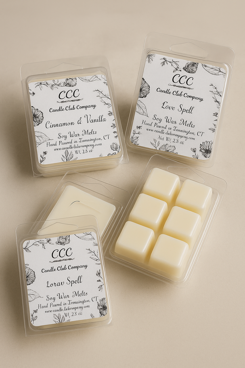 Artisan soy wax melts hand-poured in the USA by Candle Club Company