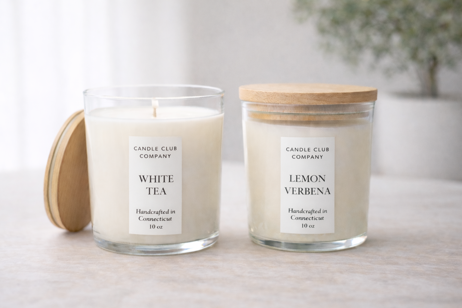 Luxury 10 oz Soy Candle in Glass Jar – Handcrafted in Farmington CT