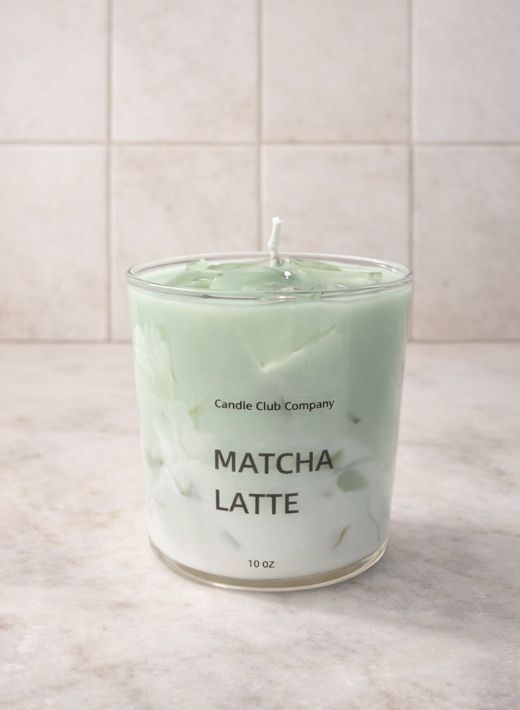 Handcrafted matcha latte candle for coffee lovers, made in Connecticut