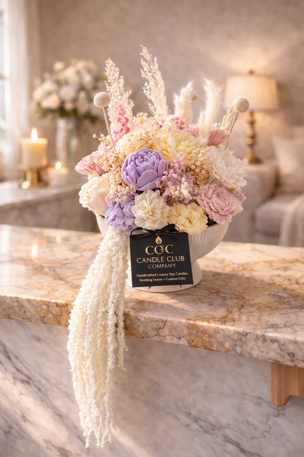 Floral Candle Centerpiece (12" x 11")