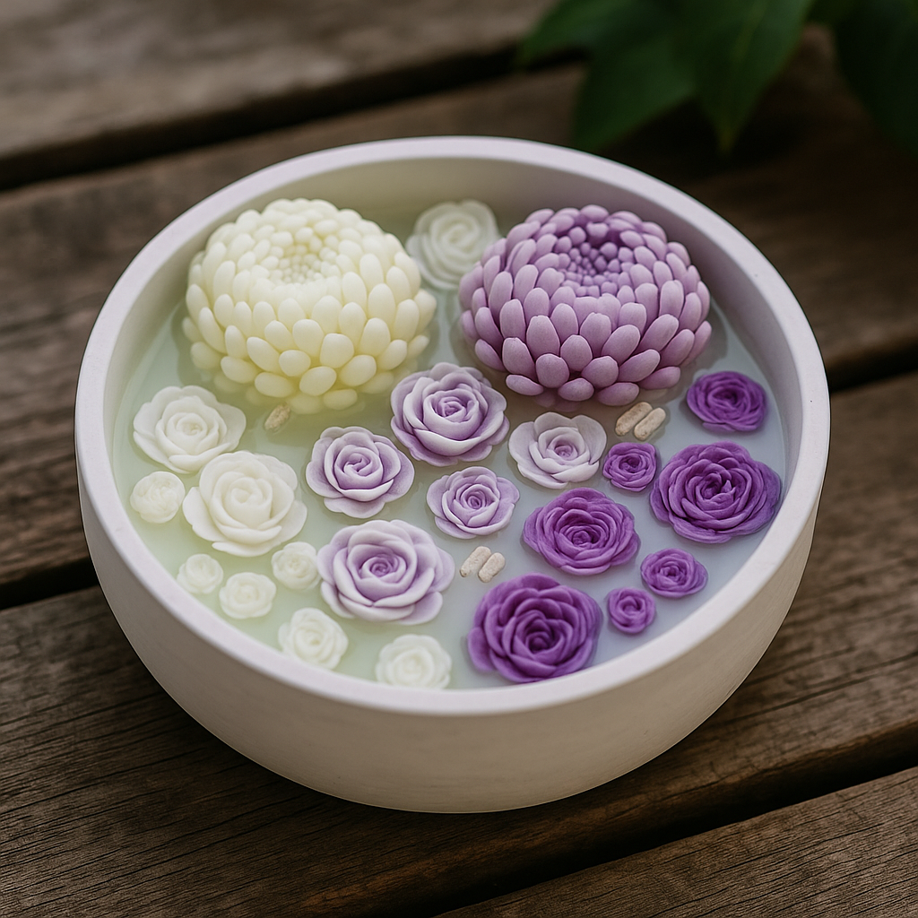 One-of-a-kind floral candle bowl by Candle Club Company