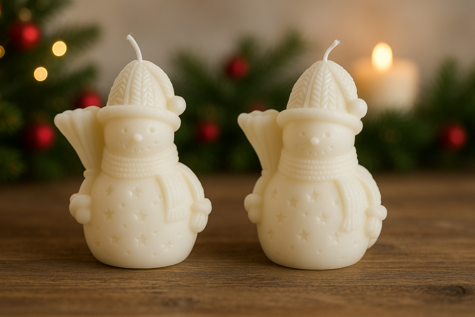 “Snowman Christmas candle — handcrafted winter soy wax candle by Candle Club Company USA”