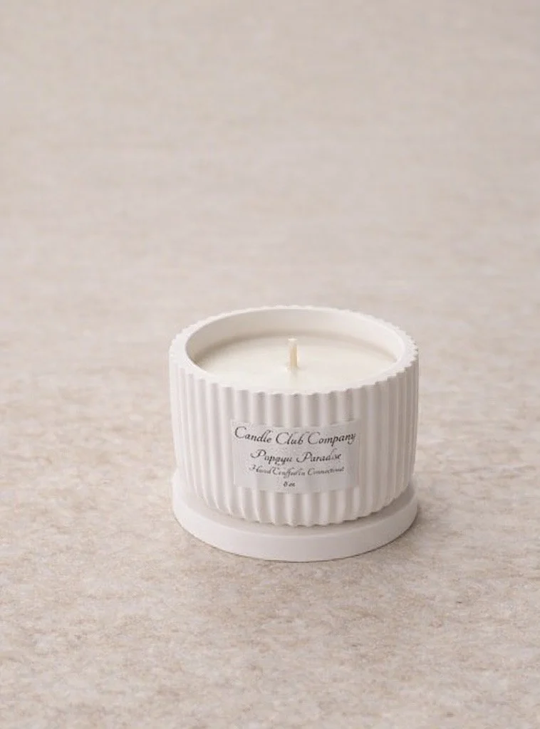 Handcrafted soy candle by Candle Club Company in Farmington Connecticut luxury home fragrance near West Hartford and Avon