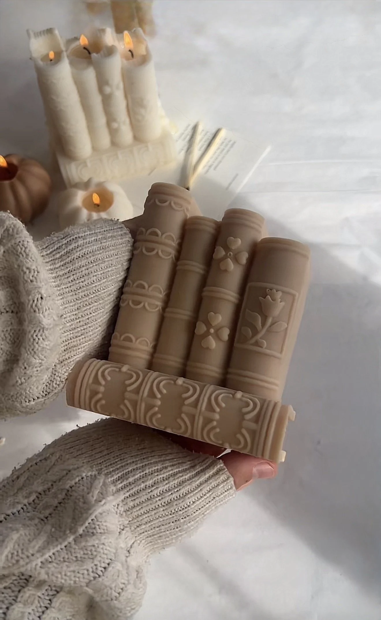 Unique one-of-a-kind Signature Book Candle artisan candle handmade in the USA