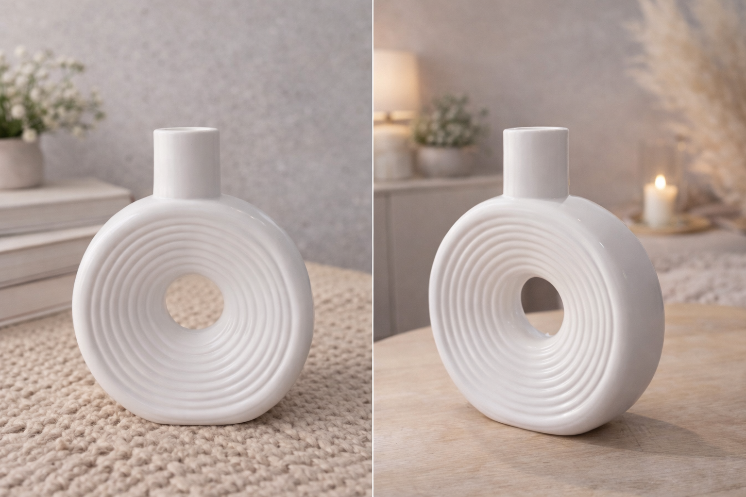 Modern circular ceramic vase minimalist home décor