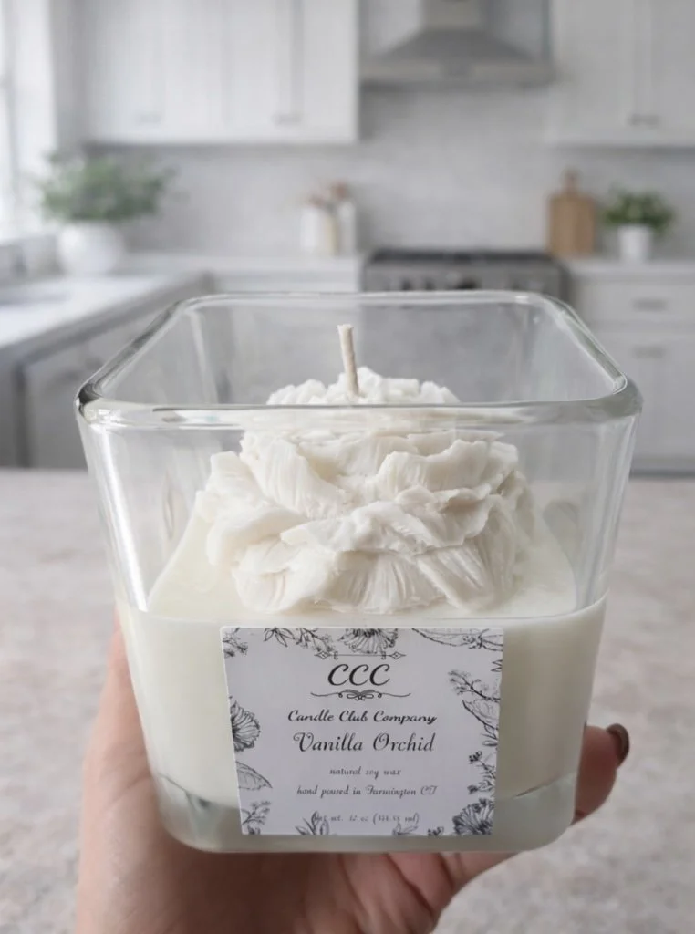 Floral Glass Soy Candle – Handcrafted Flower Candle | Candle Club Company