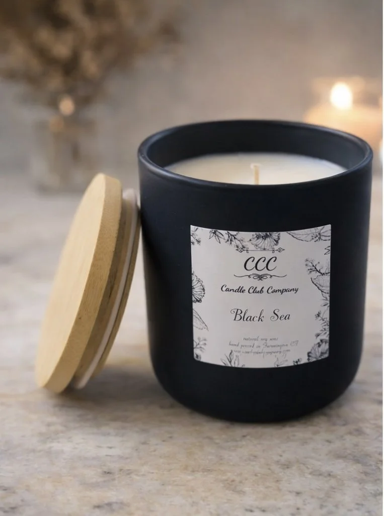 Modern ceramic soy candle handmade in Connecticut, luxury candle décor shipped across the USA