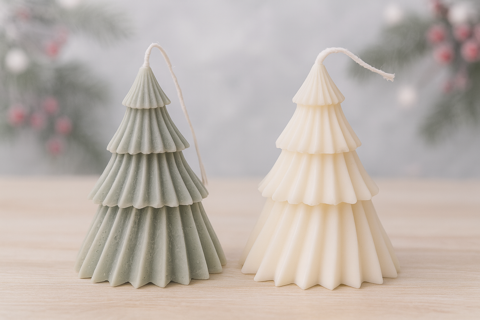 Handmade Christmas Tree Candle – Soy Wax Holiday Décor