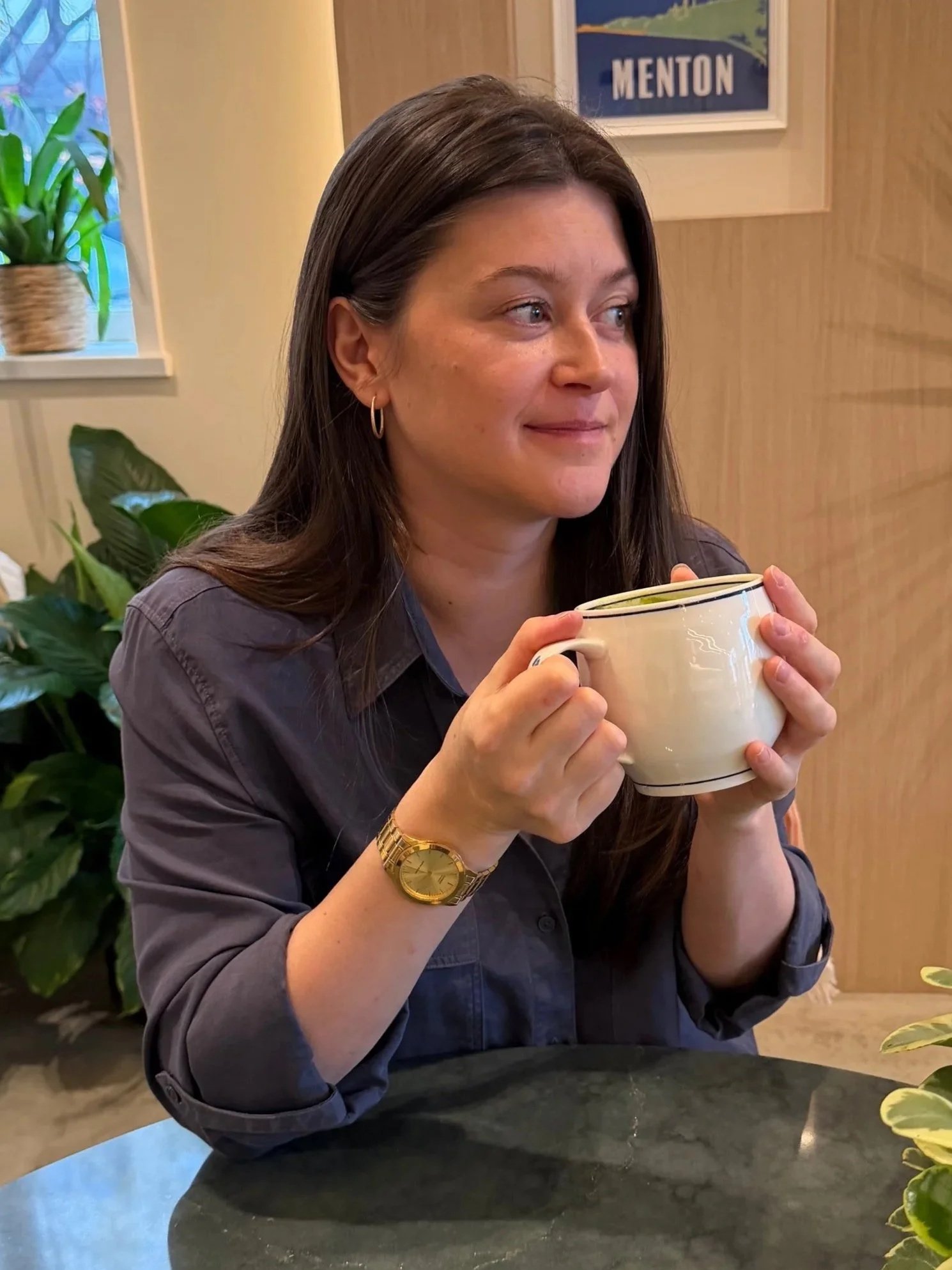 fertility nutrition specialist drinking matcha