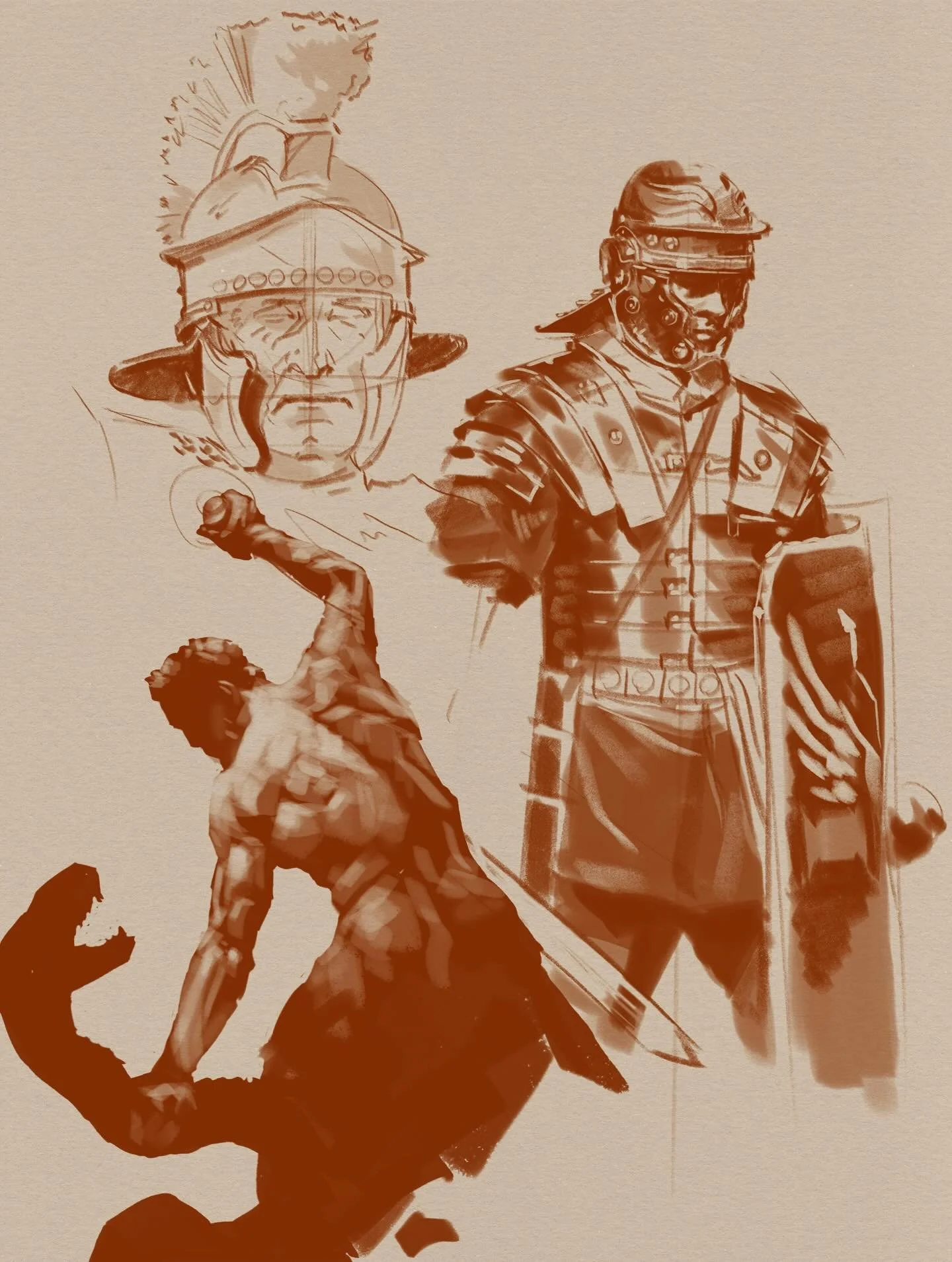 Finally got my studio/office setup again!! Quick bit of Ancient Roman digital sketching. #digitalsketch #wacom #practice #alwaysdrawing #roman