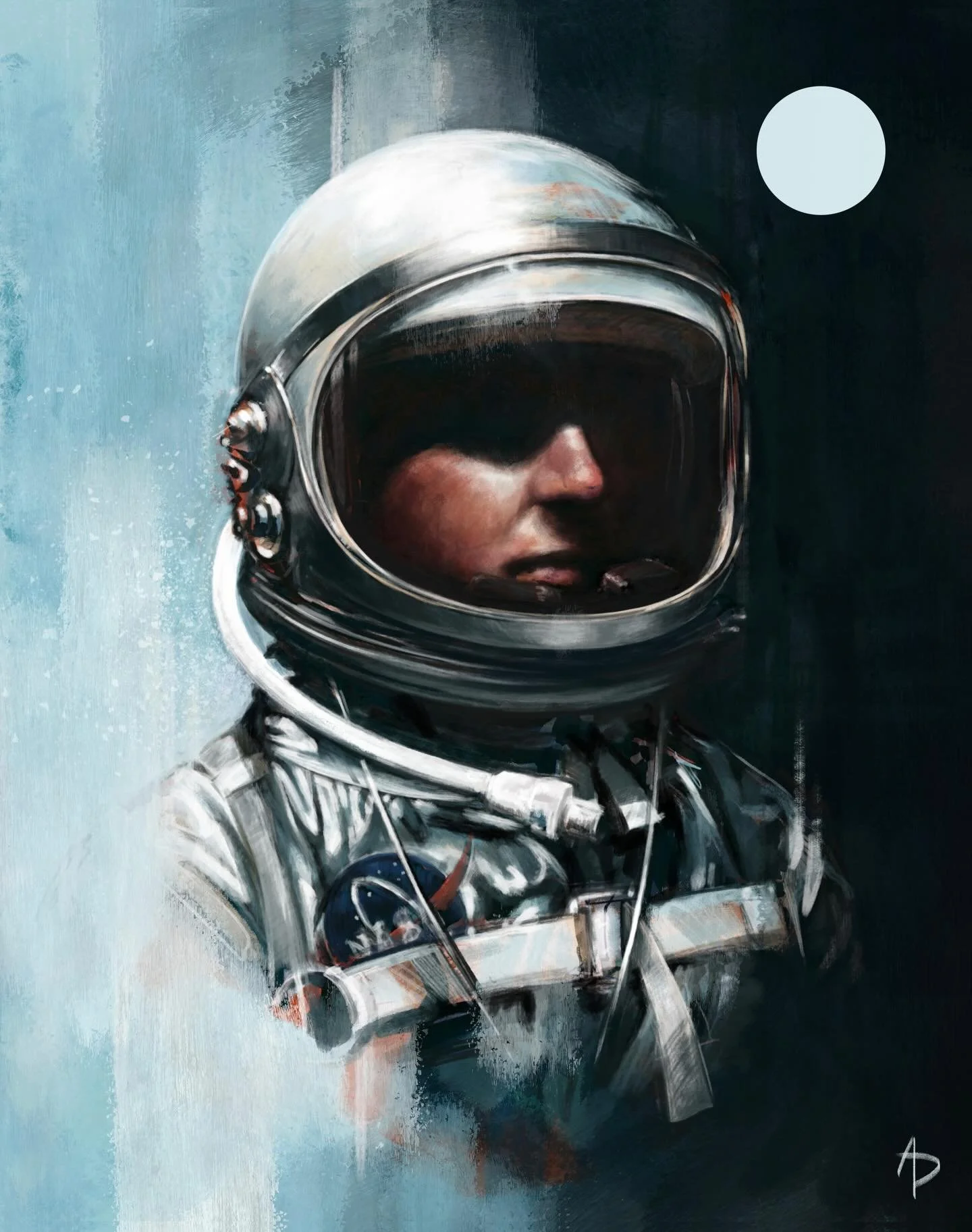 Watching the NASA Artemis II launch yesterday was awesome! For the first time in 50 years humans will travel around the moon again. What an amazing machine and group of people. This is one of my older digital paintings but I have always found inspira