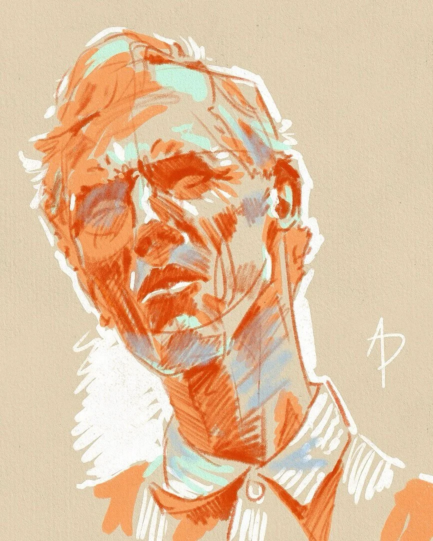 Late night scribbles. Trying to make sure I get some loose portrait sketches in. #digitalsketch #portrait #alwaysdrawing #keepitloose