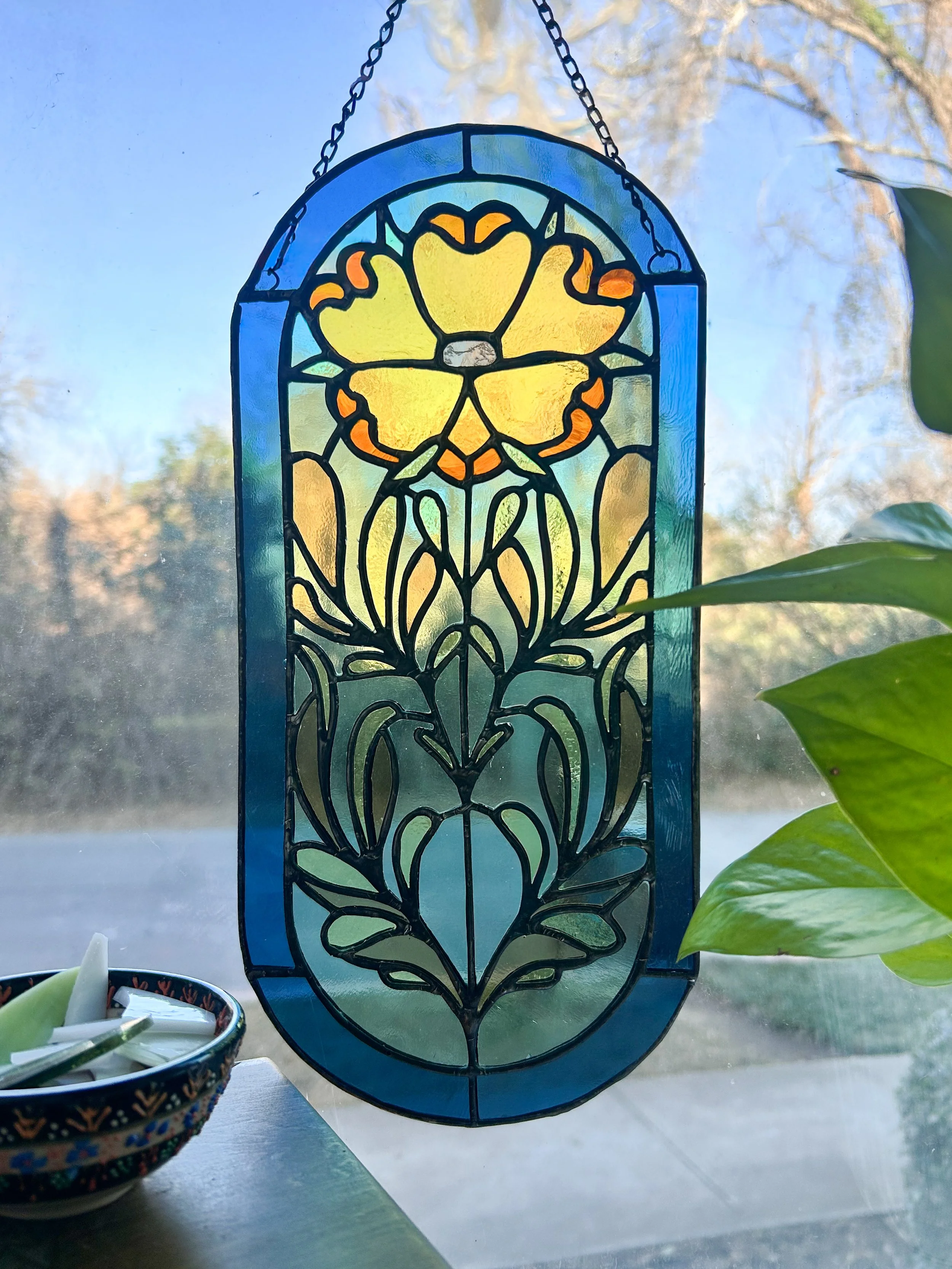 Amber Peony Panel