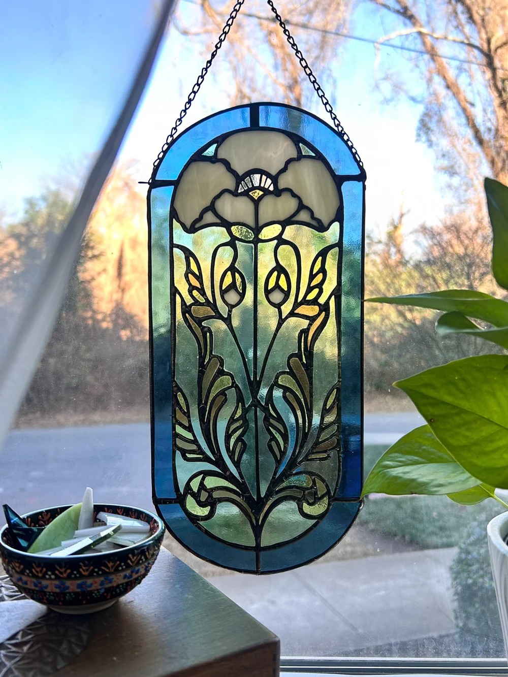 Ivory Cosmos Panel — Heirloom Glassworks