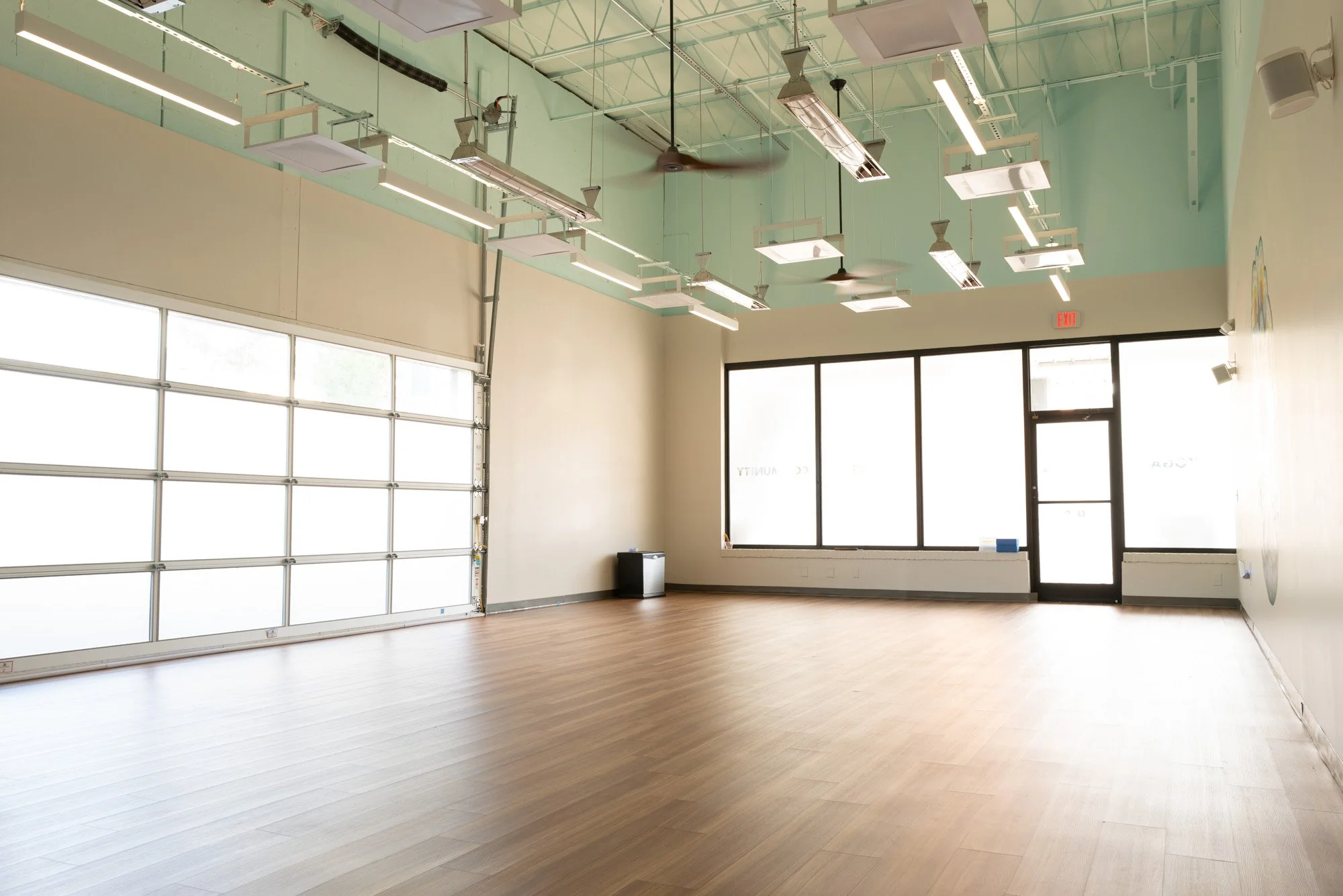 empty yoga studio with natural light
