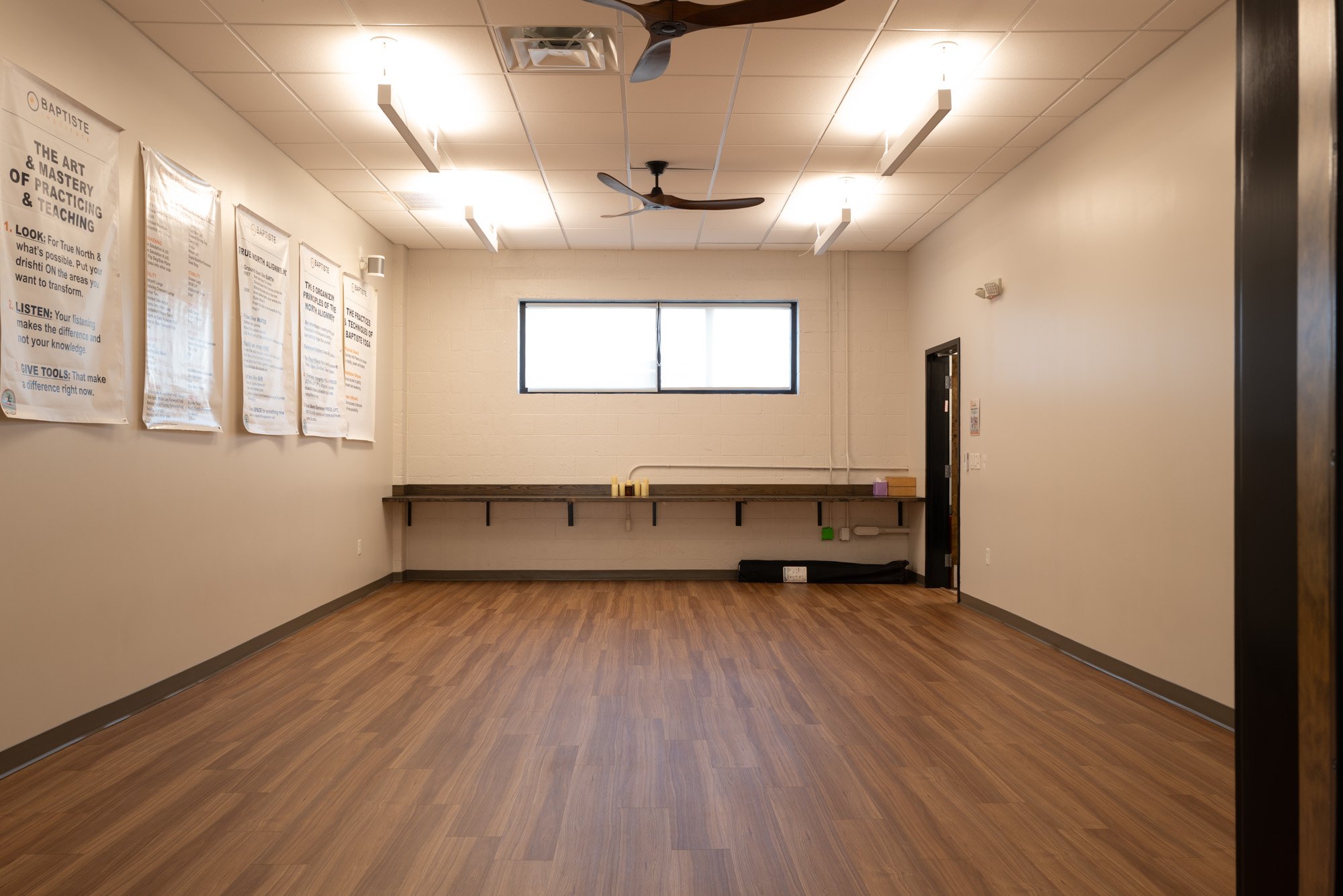 empty Yoga studio classroom
