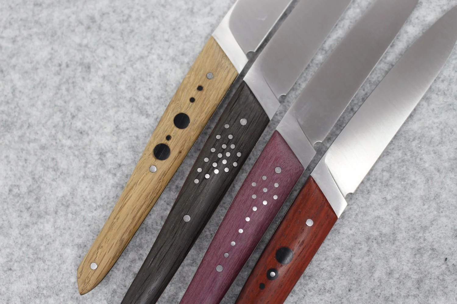 Hand made knife set from Pascale Sabaté, member of SHE BLADES for international exhibition in Vienna