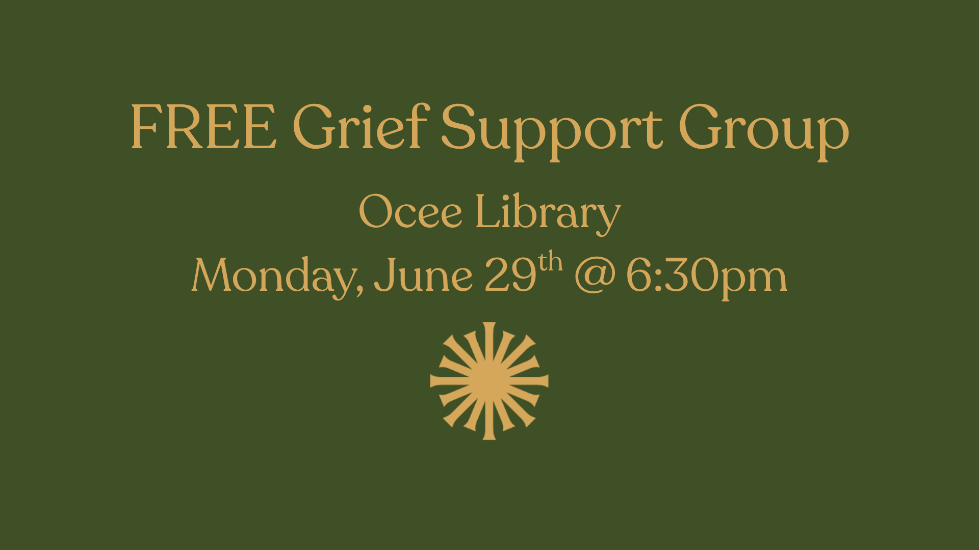 FREE Grief Support Group @ Ocee Library