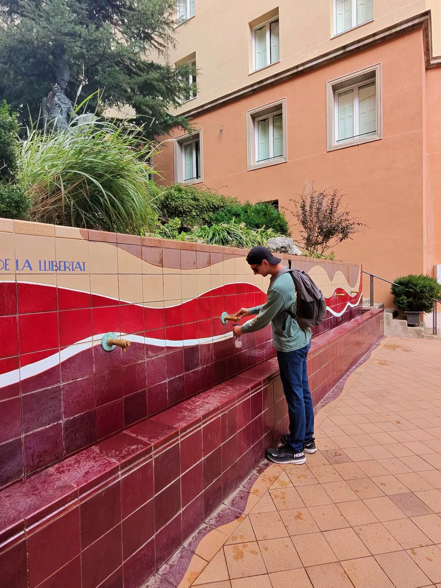 chandler taking advantage of the free water in europe.