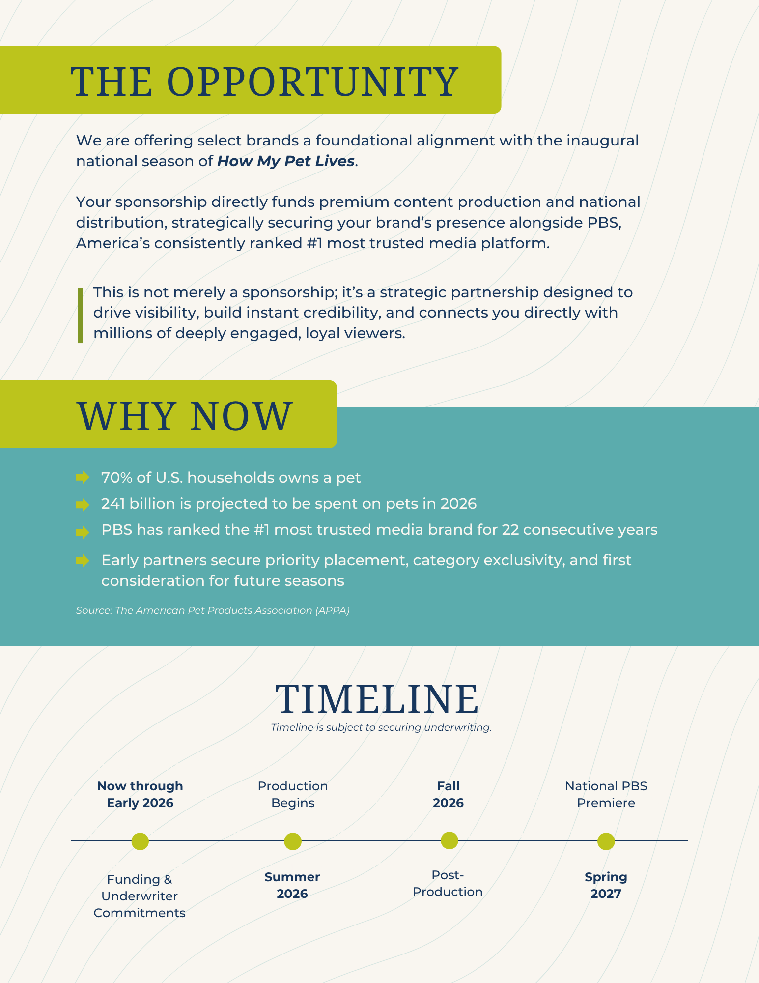 pitch deck slide design for show format structure and content breakdown 
