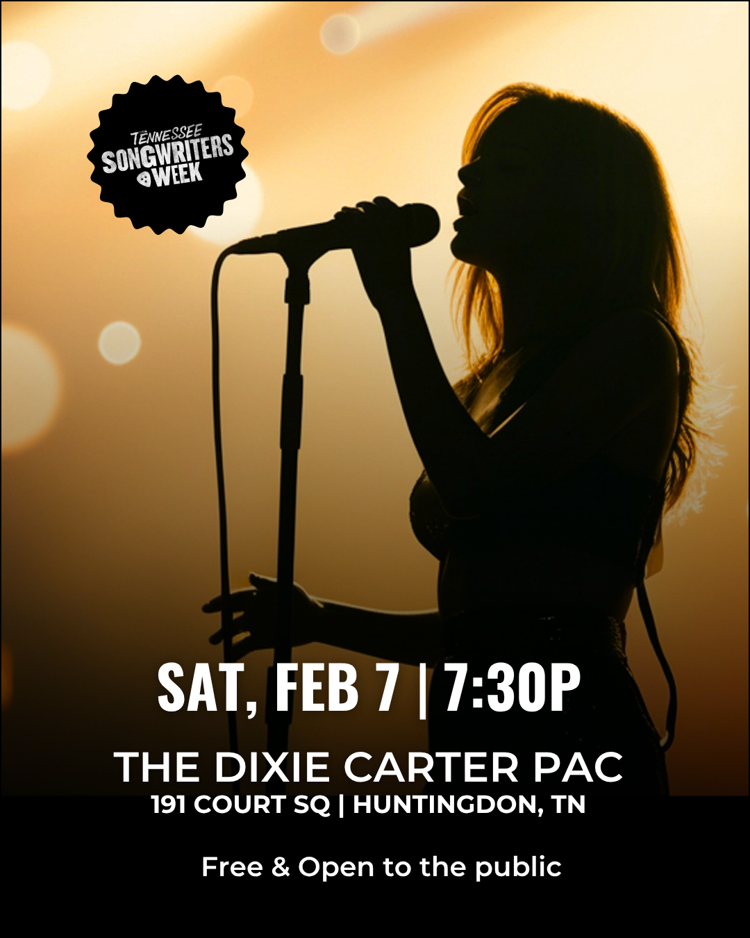 venue marketing social media graphic for live performance