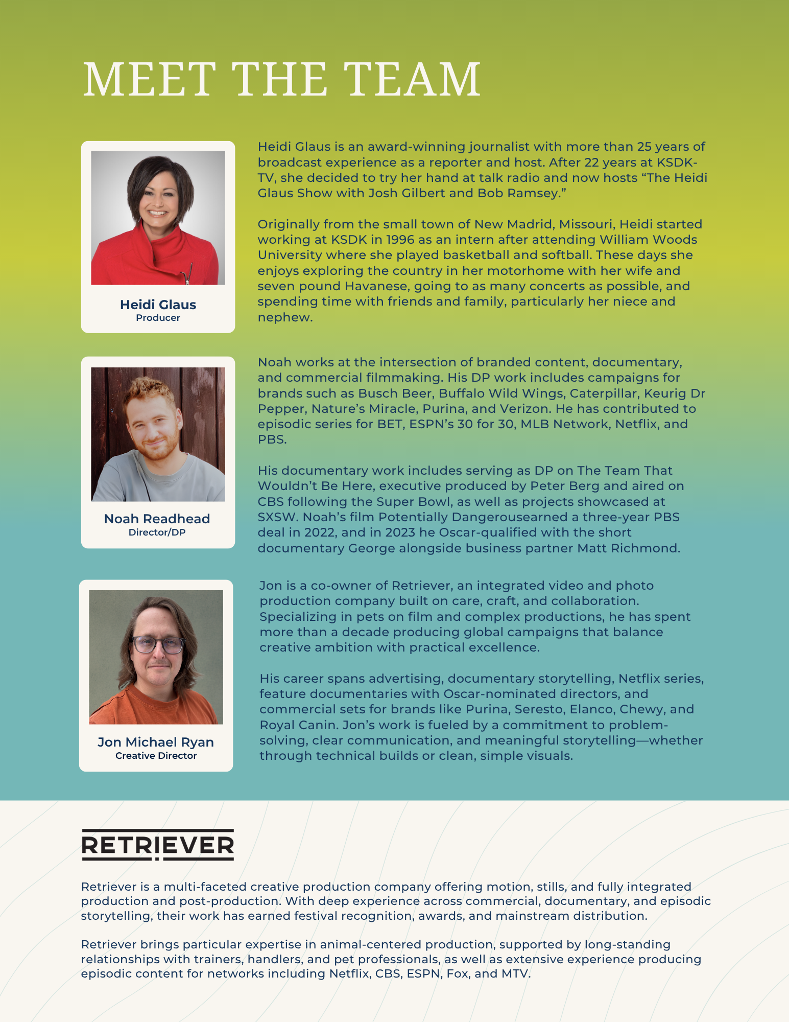 pitch deck slide showcasing brand identity and visual direction for TV show