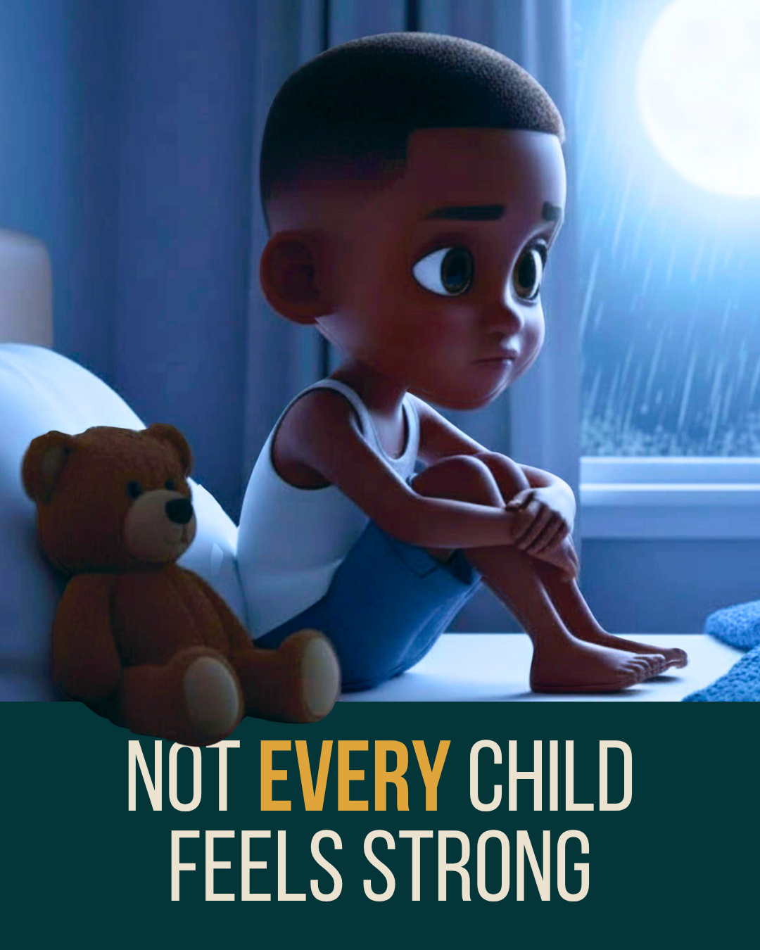 emotional storytelling social media graphic for children’s book audience connection and awareness