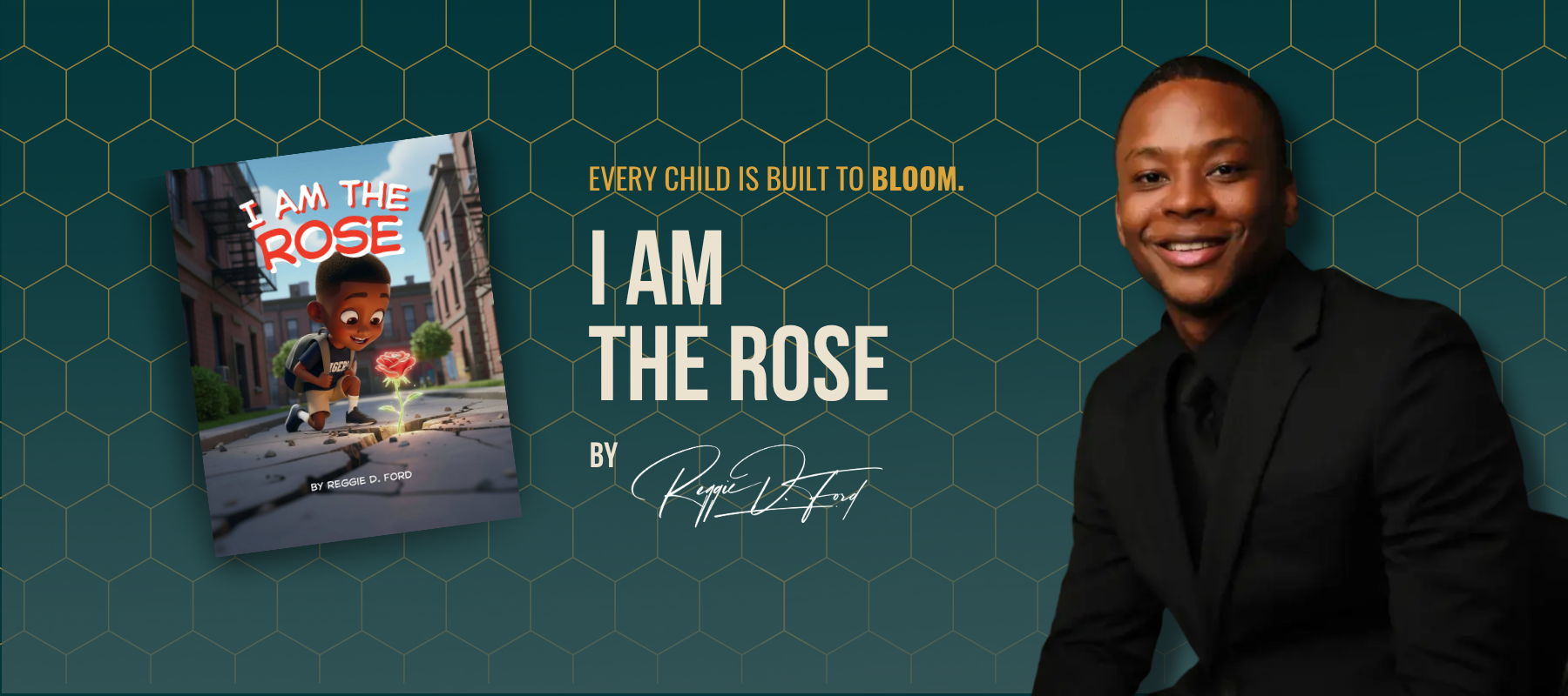 book marketing design and promotional graphics for author Reggie D Ford I Am the Rose