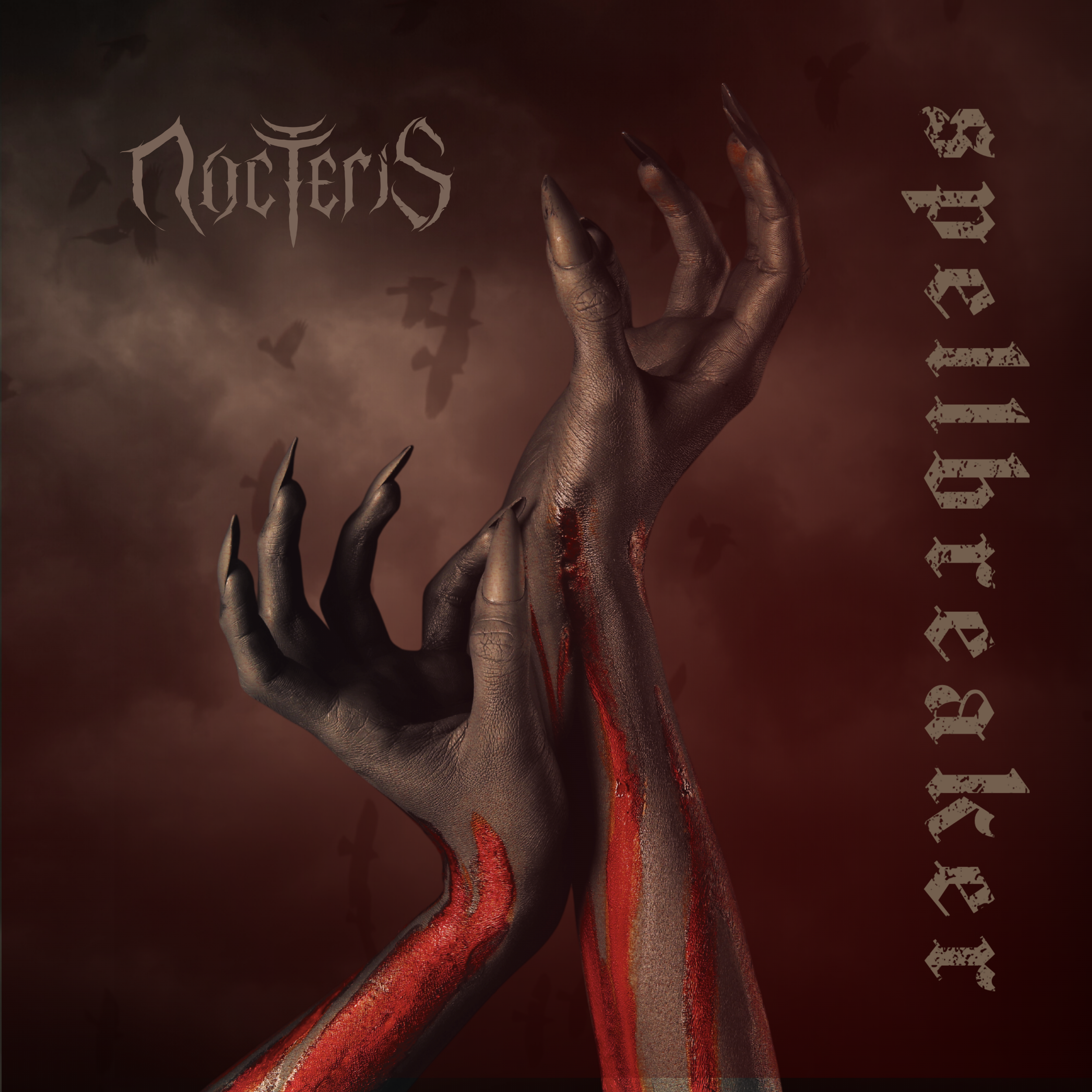 album artwork design for metal band Nocteris single Spellbreaker