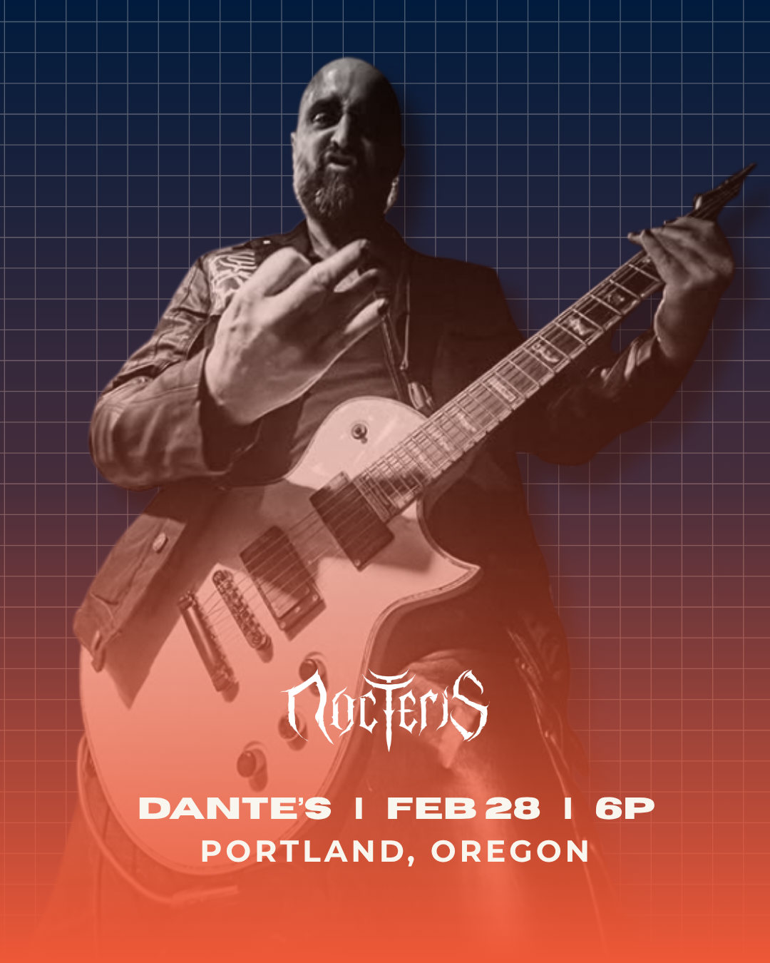 concert promotion graphic design for metal band Nocteris live show in Portland Oregon