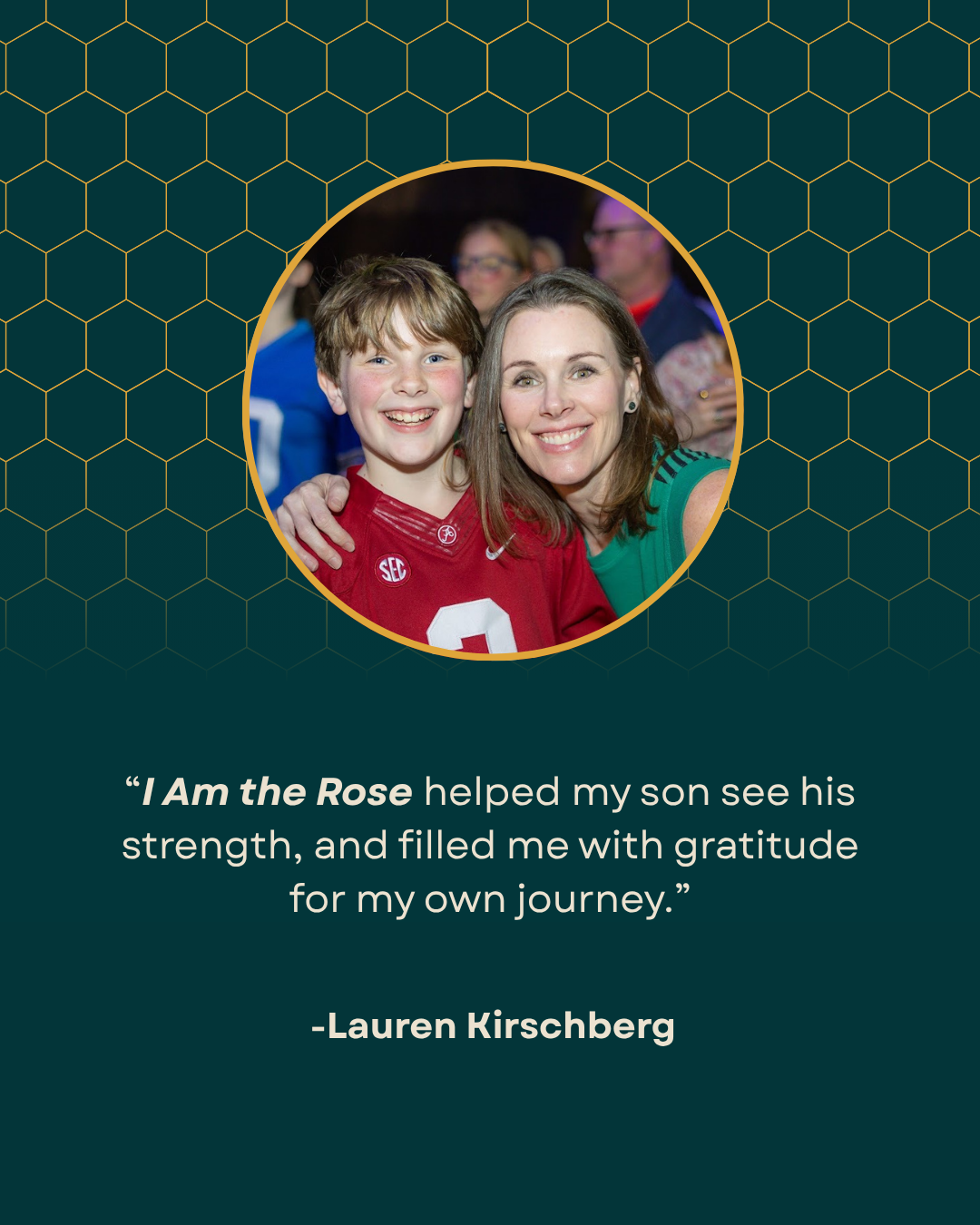 testimonial style social media graphic for children’s book I Am the Rose parent and family audience