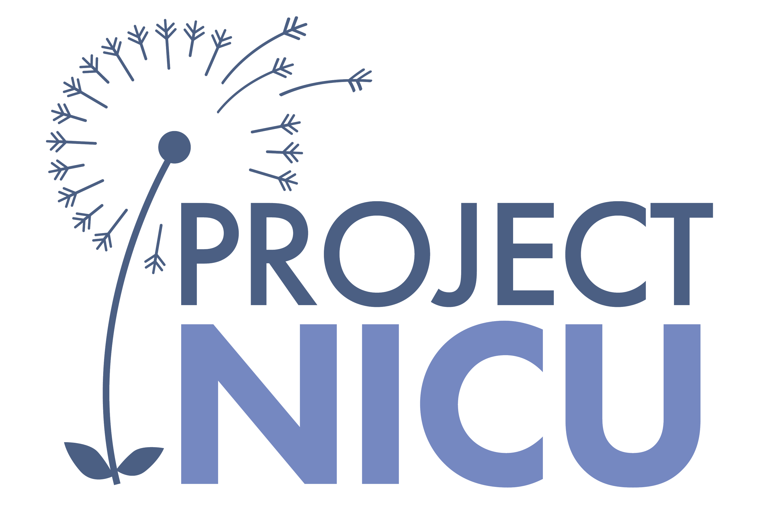 Logo for Project NICU featuring a stylized dandelion with a single seed in the air, with the words 'PROJECT NICU' in large font.