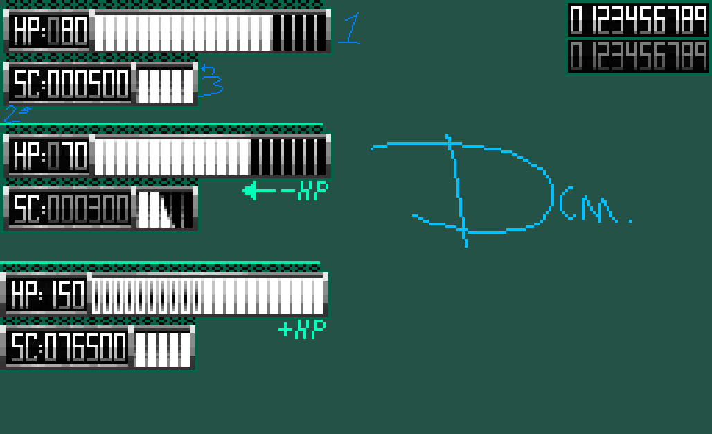 Concept Art for DROUND: Colorless Masquerade's original UI.