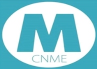 CNME logo with a large teal 'M' inside a white oval on a teal background