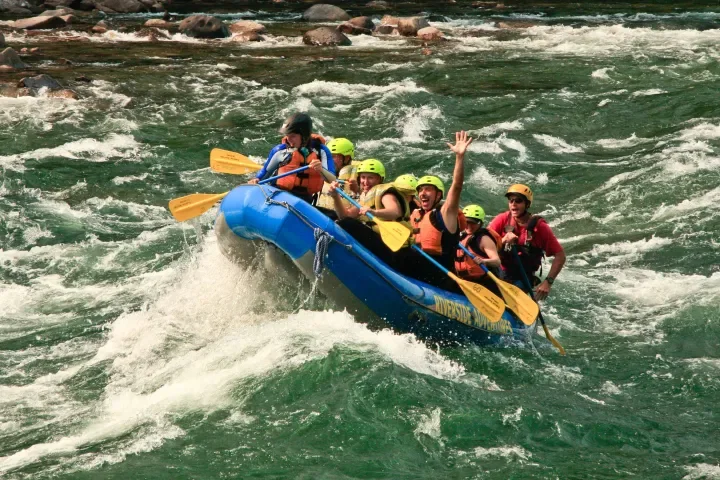 Excited river rafters on the Nass River