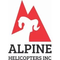 Alpine Helicopters logo featuring a ram in front of a mountain