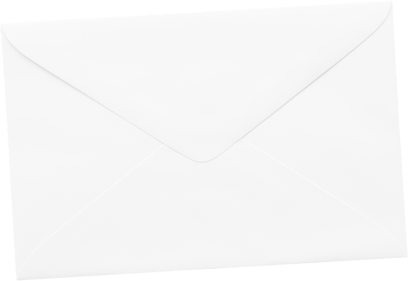 White envelope with closed flap on a plain background.