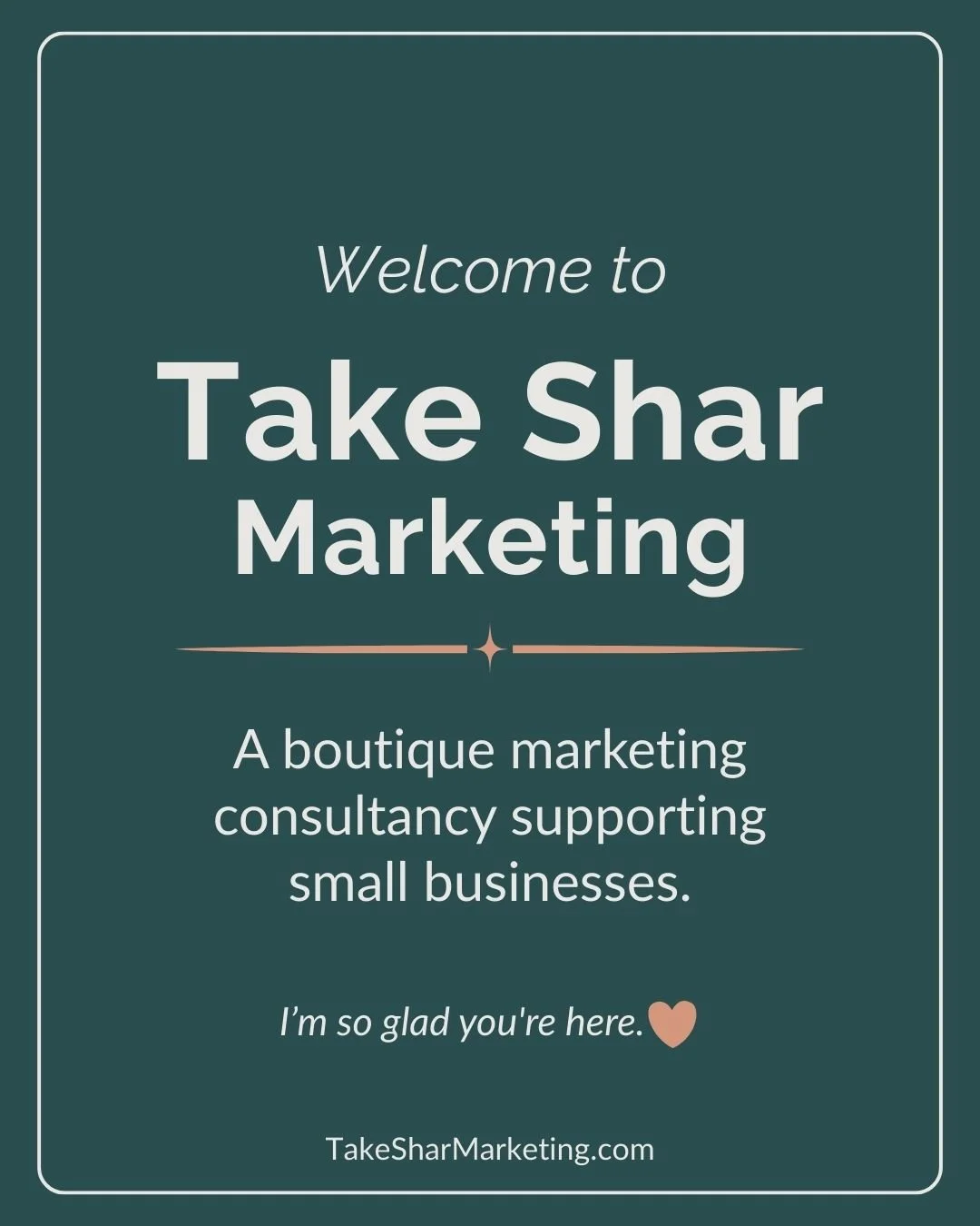 Welcome to Take Shar Marketing 💛

This space was created for small business owners who want their marketing to feel clear, confident, and aligned with who they truly are.

Here, marketing is not about doing more.

It&rsquo;s about doing the right th