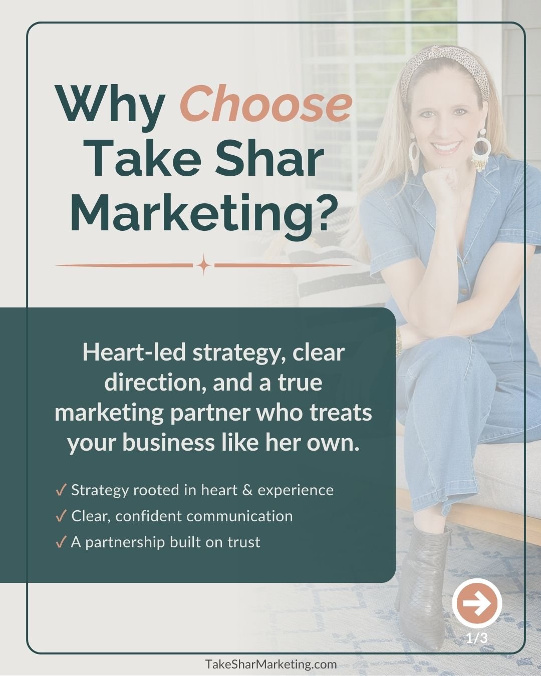 Choosing a marketing partner is about more than strategy. It&rsquo;s about trust. ✨

I created Take Shar Marketing for business owners who want clarity instead of chaos, confidence instead of overwhelm, and support that truly feels personal.

After y