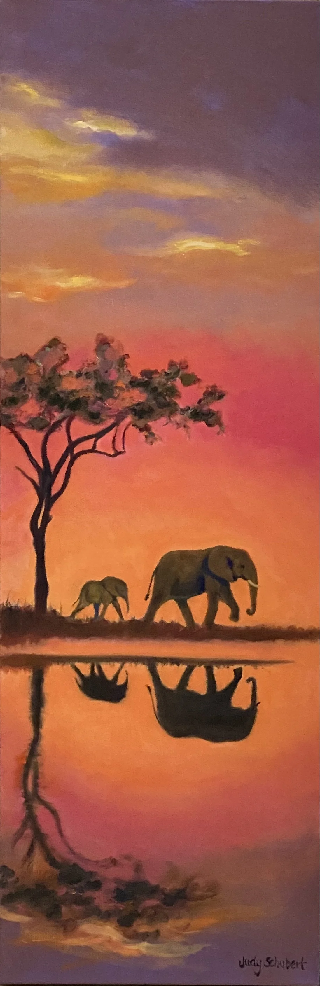 African Sunset 36x12 Sold
