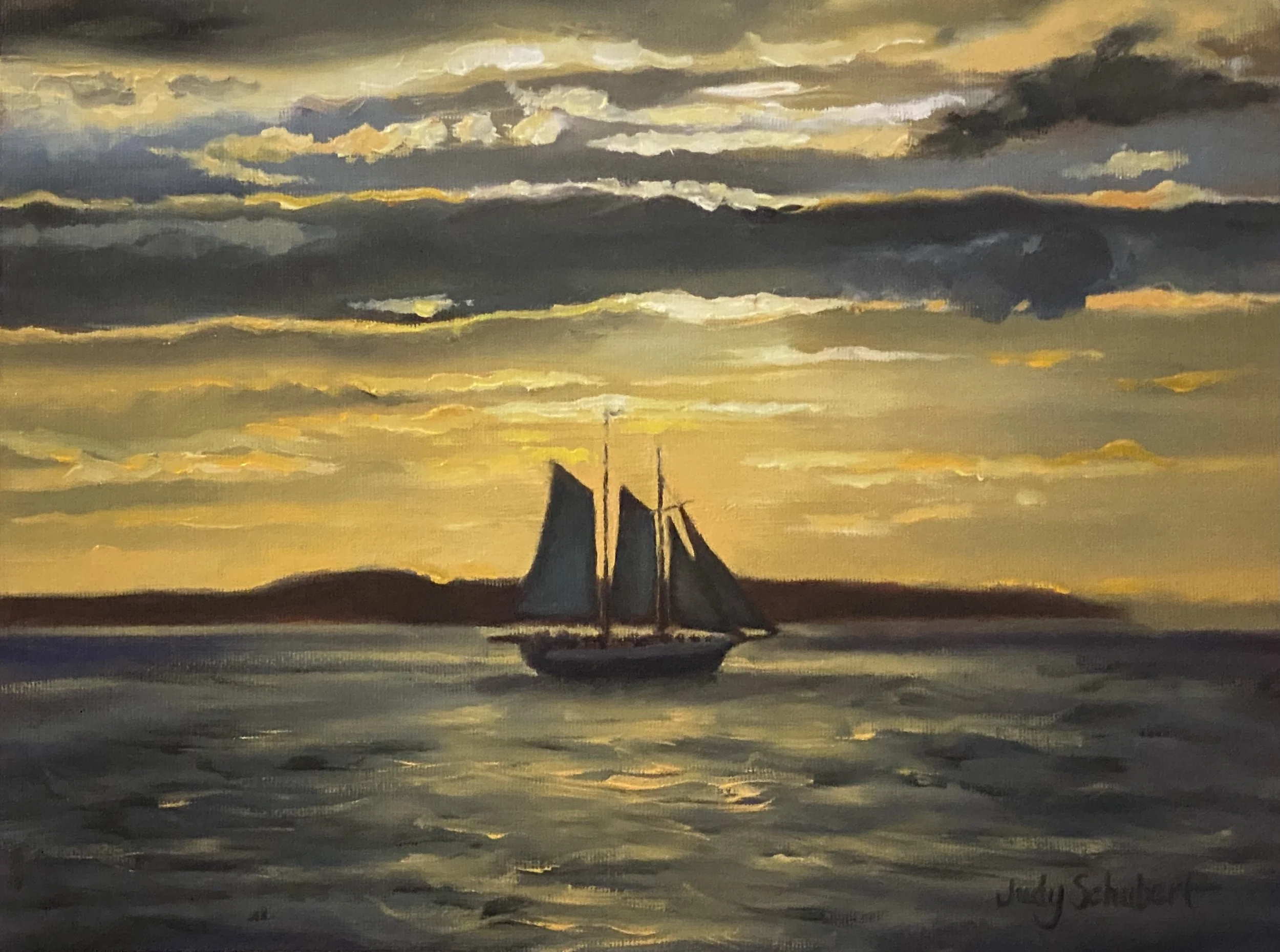 Sunset Sail 9x12 Private Collection