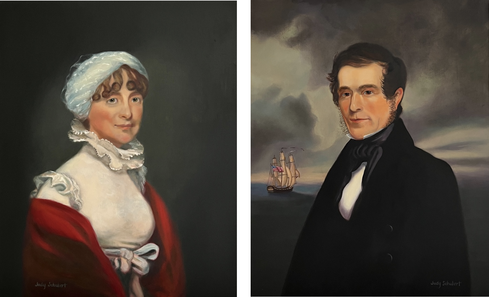 Commissioned by the Strawbery Banke Museum, a Smithsonian Affiliate, these portraits of Captain and Mrs. Keyron Walsh hang in the Walsh House as part of the permanent collection. Each is 30x24.