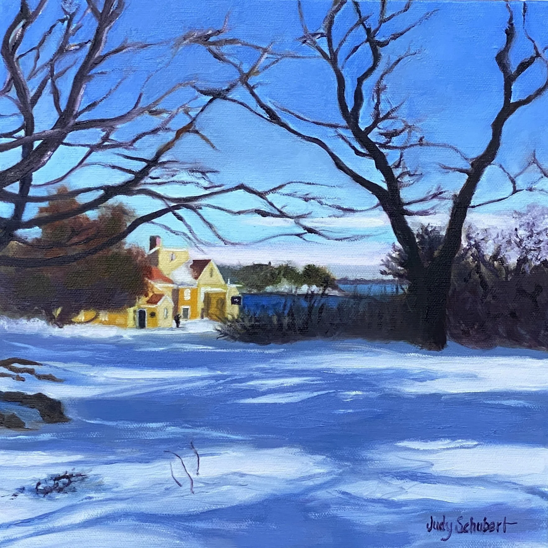 Snow at the Mansion 12x12 Sold