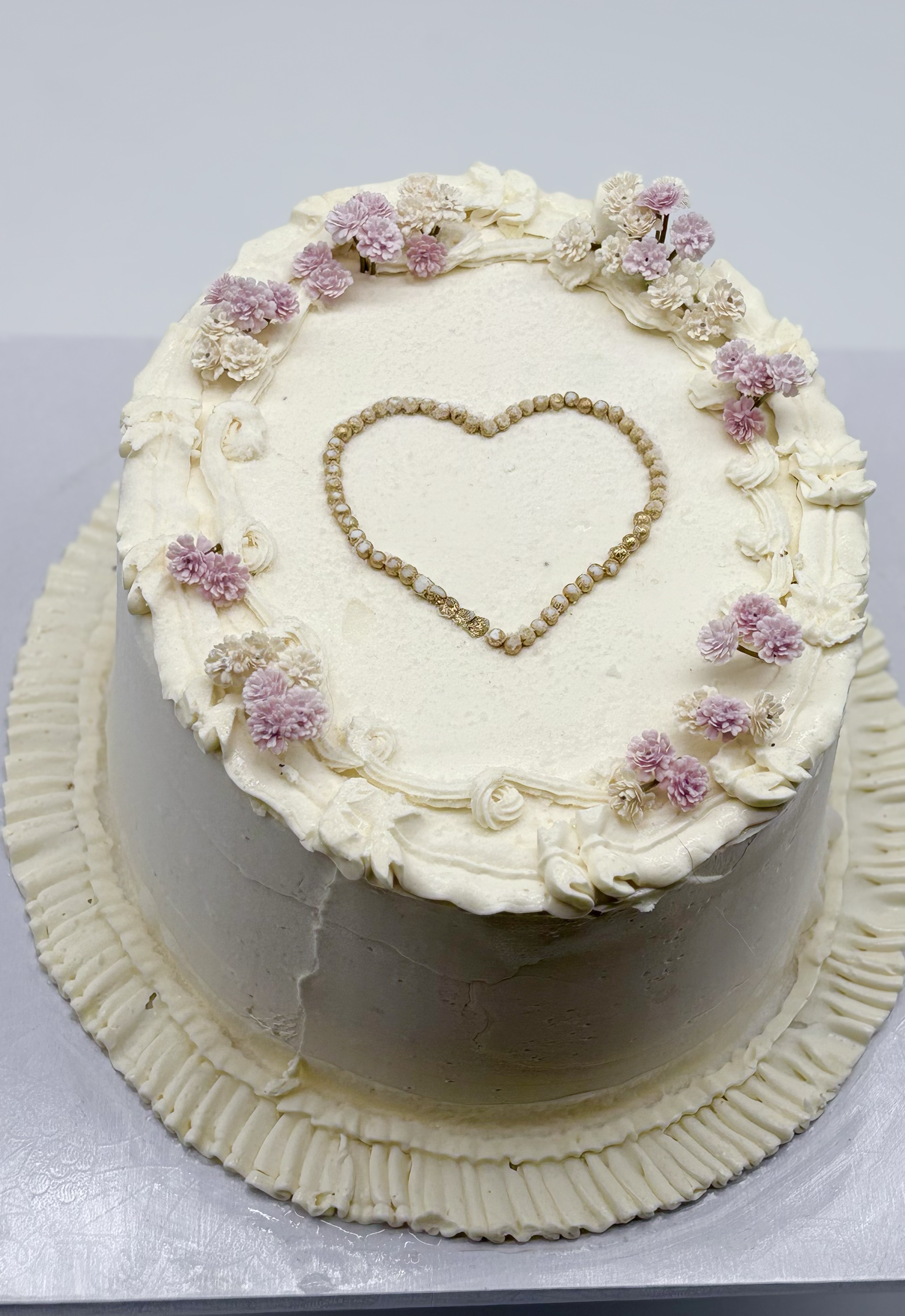 Custom floral celebration cake, yucca valley bakery