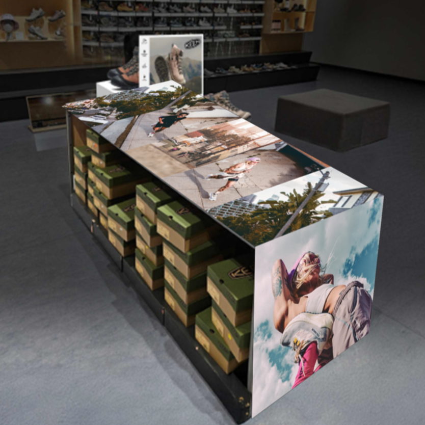 ELEVATED FOOTWEAR TABLE